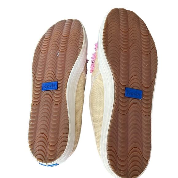 Kate Spade X Keds Mule Slide Sneaker Raffia Straw Pink Tan size 8.5 - Picture 10 of 11